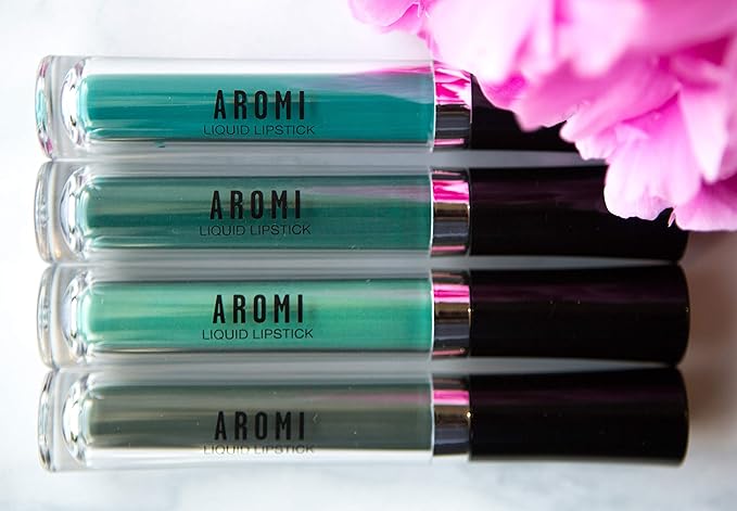 Aromi Jade Green Matte Liquid Lipstick | Long-lasting, Emerald, Shamrock Lip Color for Women, Waterproof, Made in USA, Gluten Free (Jade Green)