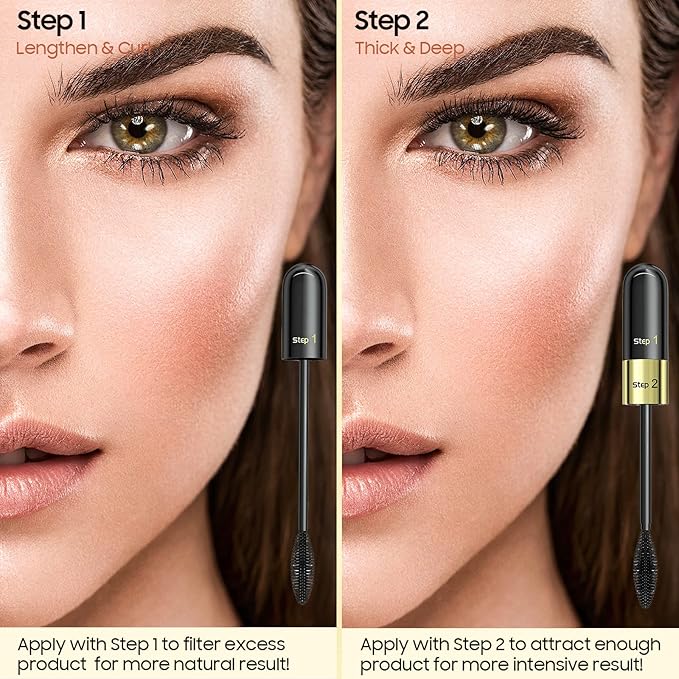 Tubing Mascara - Intense Black Lengthening & Volumizing Mascara, Fast Dry & Clump-Free, Curling & Separating, Vegan & Cruelty, All Day Full, Suitable for All Party (0.28 fl. oz)