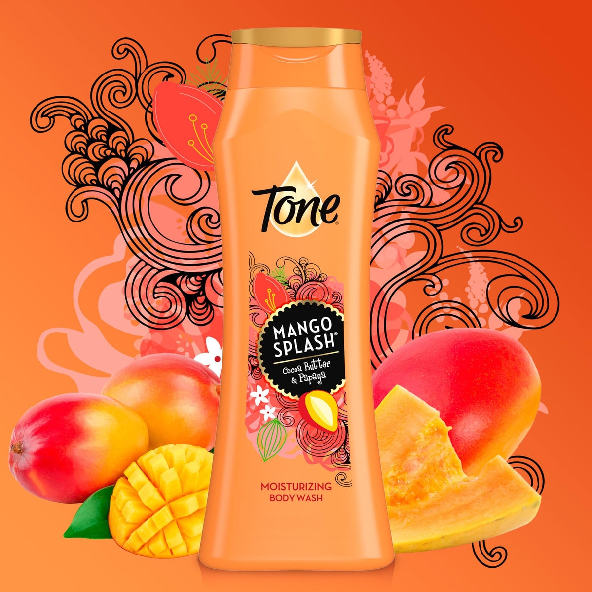 Tone Mango Splash Body Wash, 16 Fl Oz, 6-Pack