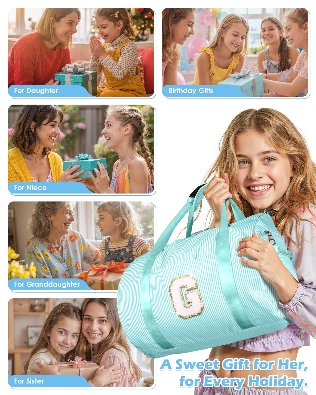 Vogewood Gifts for 10 Year Old Girl, Girls Travel Duffle Bag, Kids Duffel