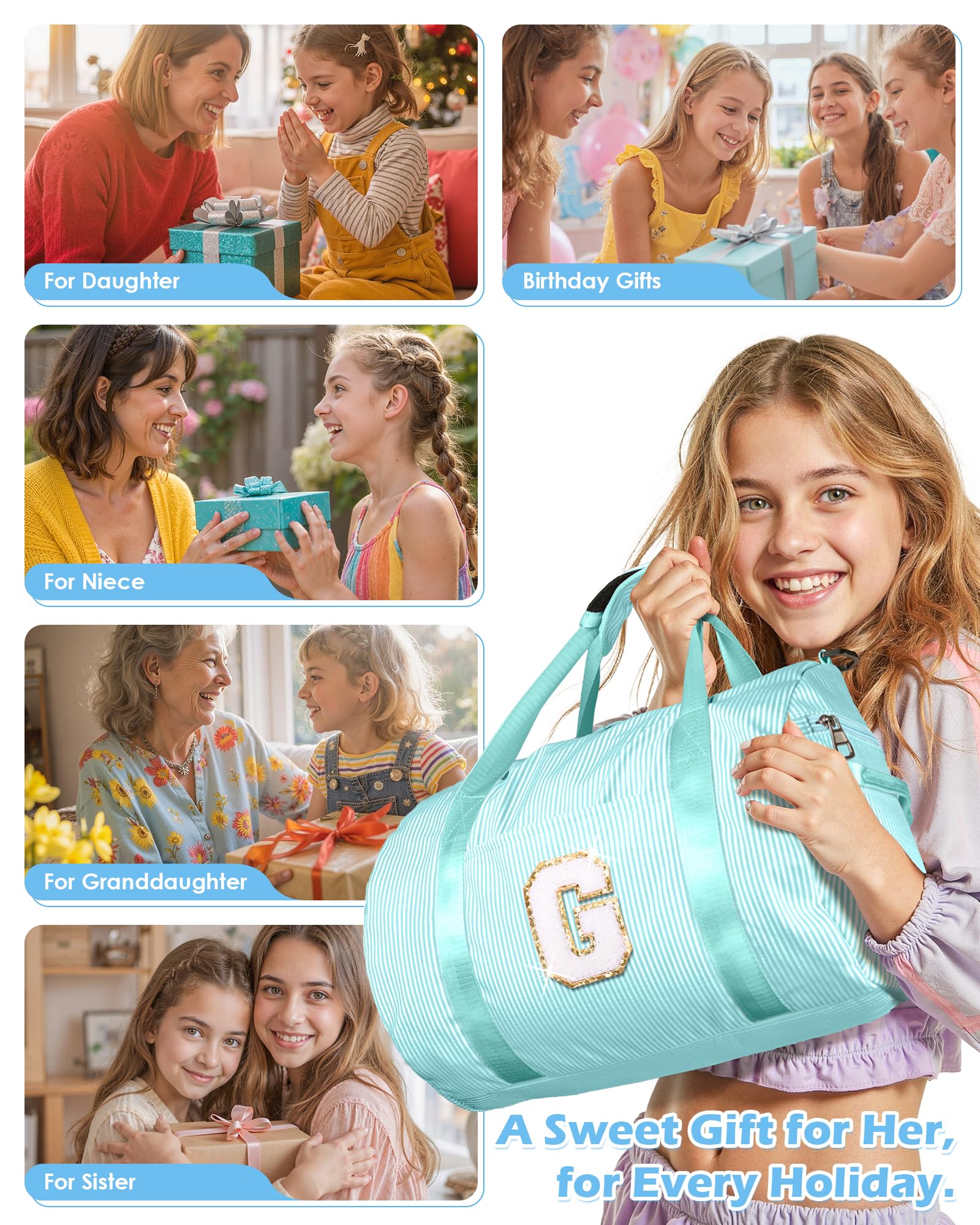 Vogewood Gifts for 10 Year Old Girl, Girls Travel Duffle Bag, Kids Duffel