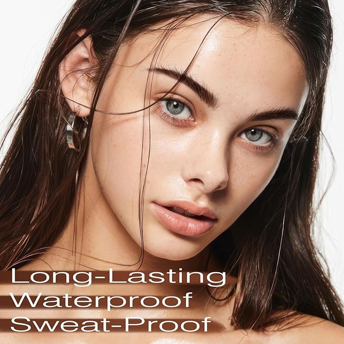 Eyebrow Stamp Stencil Kit - Long-Lasting Eyebrow Powder with Brush, Waterproof & Smudge-Proof Brow Shaping Kit with 24 Reusable Thin & Thick Eyebrow Stencils for Voluminous Brow (Black Brown)