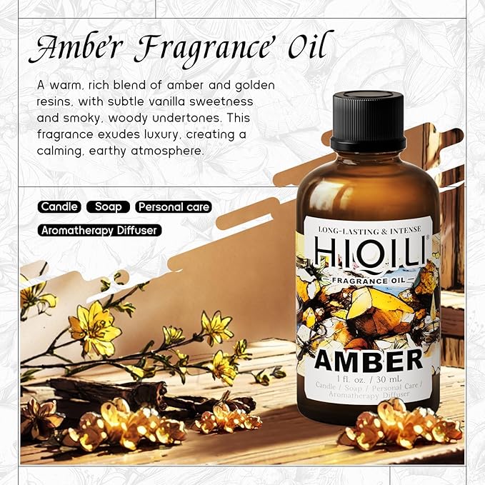 HIQILI Amber Fragrance Oil for Perfume Making - 1 Fl Oz / 30 ML