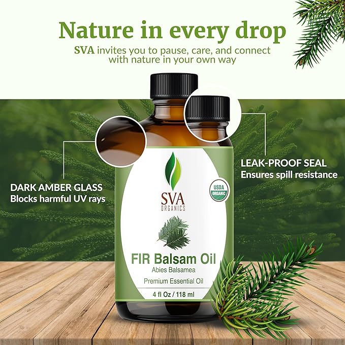 SVA Organic Fir Balsam Essential Oil with Dropper, 4 Fl Oz (118 ml)