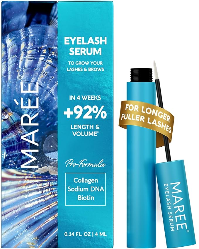 MAREE Eyelash Serum To Grow Lashes & Brows – Eye Lash Serum for Eyelash Growth Without Prostaglandin – Rapid Enhancing Lash Growth Eyebrow Boost Oil – Sérum De Pestañas Suero Para Pestañas Crecimiento