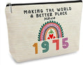 ancpeany 51st Birthday Gift for Her, Funny 1975 51st Birthday Decorations Makeup Bag, Anniversary 51 Old Year Gift Ideas for Women, Wife, Sister, Mom, Aunt, Cool Cosmetic Travel Bag for Mothers Day