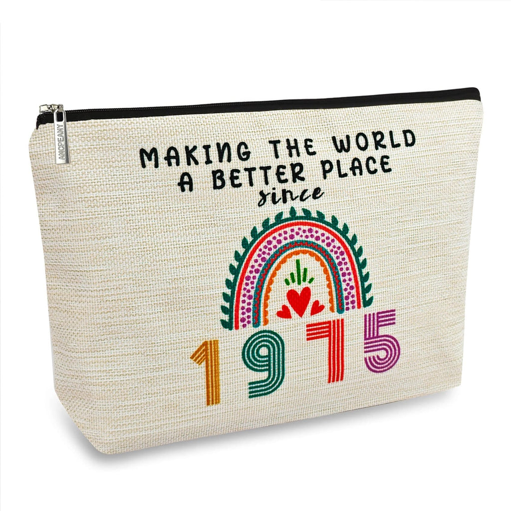 ancpeany 51st Birthday Gift for Her, Funny 1975 51st Birthday Decorations Makeup Bag, Anniversary 51 Old Year Gift Ideas for Women, Wife, Sister, Mom, Aunt, Cool Cosmetic Travel Bag for Mothers Day