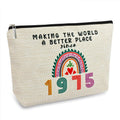 ancpeany 51st Birthday Gift for Her, Funny 1975 51st Birthday Decorations Makeup Bag, Anniversary 51 Old Year Gift Ideas for Women, Wife, Sister, Mom, Aunt, Cool Cosmetic Travel Bag for Mothers Day
