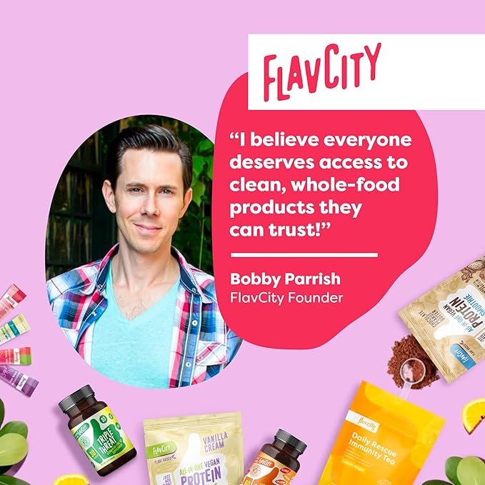 FlavCity Vegan Almond Protein Shake Powder, Chocolate Peanut Butter + Reishi & Cordyceps Mushrooms - Focus, Skin, Hair & Joint Support - All in One Smoothie for On-the Go, 20 Servings