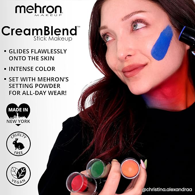 Mehron Makeup CreamBlend Stick | Face Paint, Body Paint, & Foundation Cream Makeup | Perfect for Halloween .75 oz (21 g) (Moonlight White)