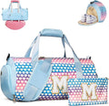 Vogewood Girl Initial Sparkly Dance Duffle Bag, Birthday Gift for Daughter