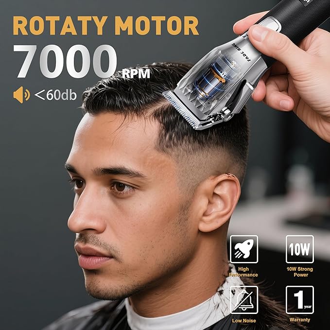 FADEKING® Professional Hair Clipper and Beard Trimmer Kit for Men, Cordless Hair Cutting & Grooming Set with Zero Gap T-Blade Trimmer, Barber Hair Trimmer for Home Use, Mens Grooming Gift for Men
