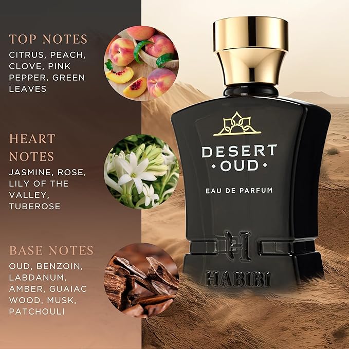 H HABIBI Desert Oud Perfume for Men Eau de Parfum 75 ml