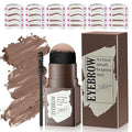 Long-Lasting Eyebrow Powder - Waterproof & Natural Pigment, 24PCS Eyebrow Stencils for Perfect Brow, Eyebrow Kit with Eyebrow Brush for Girls (Medium Brown)