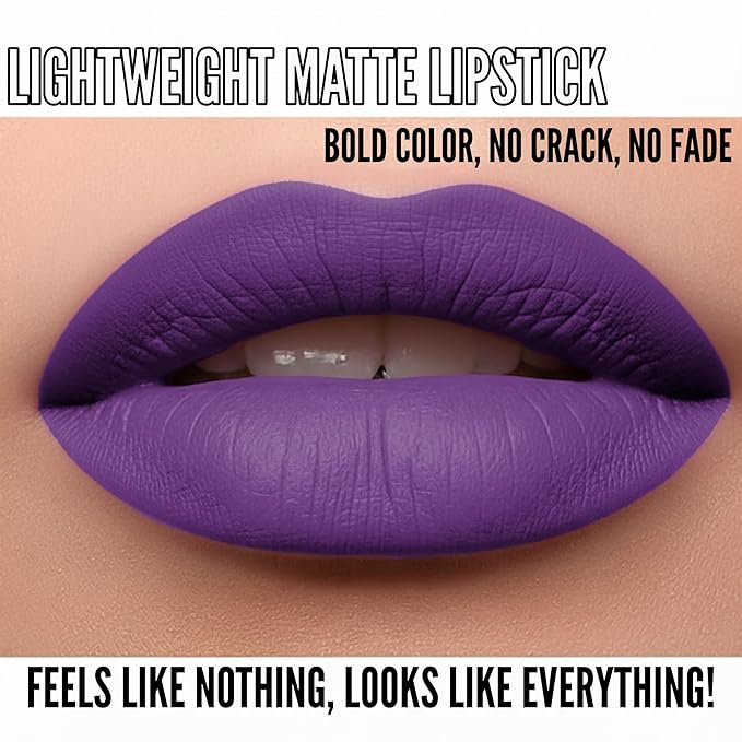 Mynena Weightless Vibrant Purple Matte Liquid Lipstick, Sofia