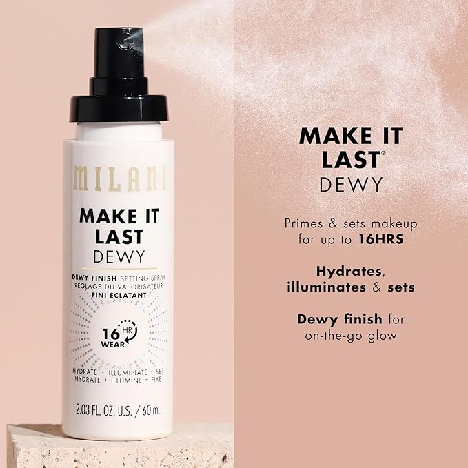 Milani Make It Last Dewy Setting Spray for Makeup - Dewy Finish 2-Pack