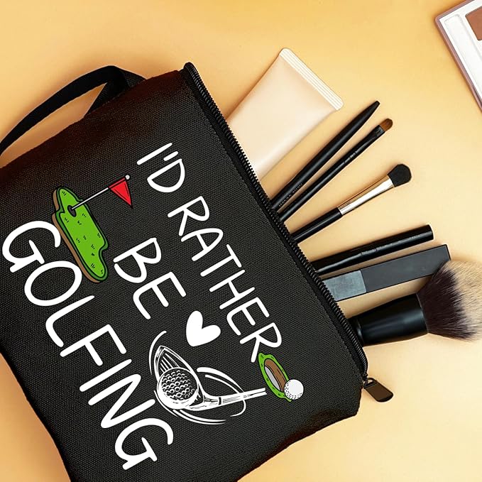 ARIOSEY Golf Gifts for Women, Black Makeup Bag and Golf Accessory Pouch