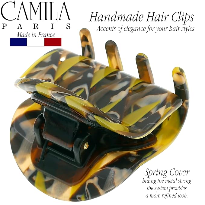 Camila Paris CP3270 French Small Hair Clips for Women, 1.75" Small Claw Clip Fashion Styling Mini Hair Clip Accessories for Women, Strong Hold No Slip Grip Cute Claw Clips, Made in France