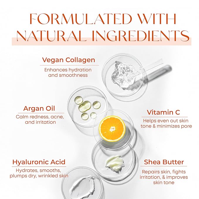 Skin 2.0 Vitamin C & Collagen Face Moisturizer - Dermatologist Tested, Anti-Aging, Skin Tightening - Brightening, Clean Beauty, Cruelty-Free, Korean Skincare for All Skin Types - 1.69 Fl oz