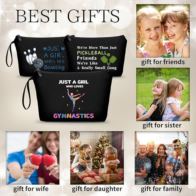 ARIOSEY Gymnastics Gifts for Girls, Zipper Makeup Bag Cosmetic Pouch