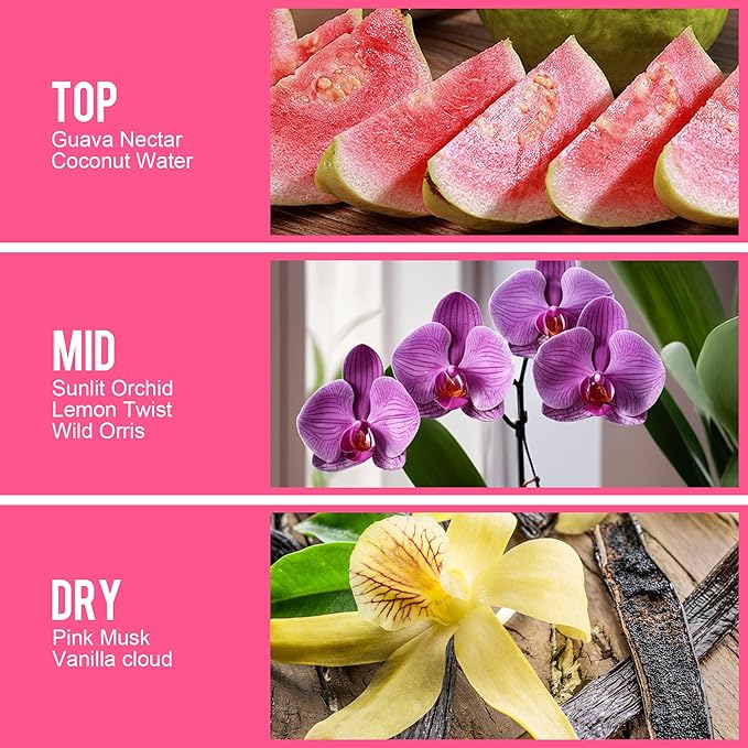 LANIMPRESS 3 FL OZ Hair Mist and Body Spray, Eau De Parfum for Women,Travel Size Fragrance,Fruity Floral Perfume No.8,Vibrant Fresh Scent– With Notes of Guava Nectar, Orchid, Vanilla