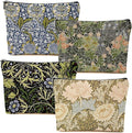 4 Packs Vintage Flowers Makeup Bag Friend Friendship Gifts for Women Girls