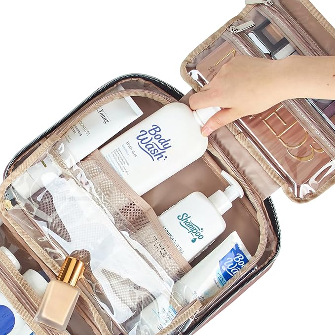 NISHEL Travel Toiletry Bag for women, Portable Hanging makeup Organizer