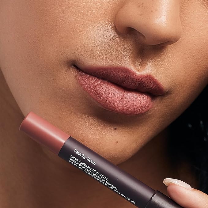 VASANTI Matte Crush Lipstick Pencil (Peachy Keen) | Long-Lasting, Water-Resistant Lip Liner Pencil that Won’t Smudge | Highly Pigmented, Soft Matte Lip Pencil