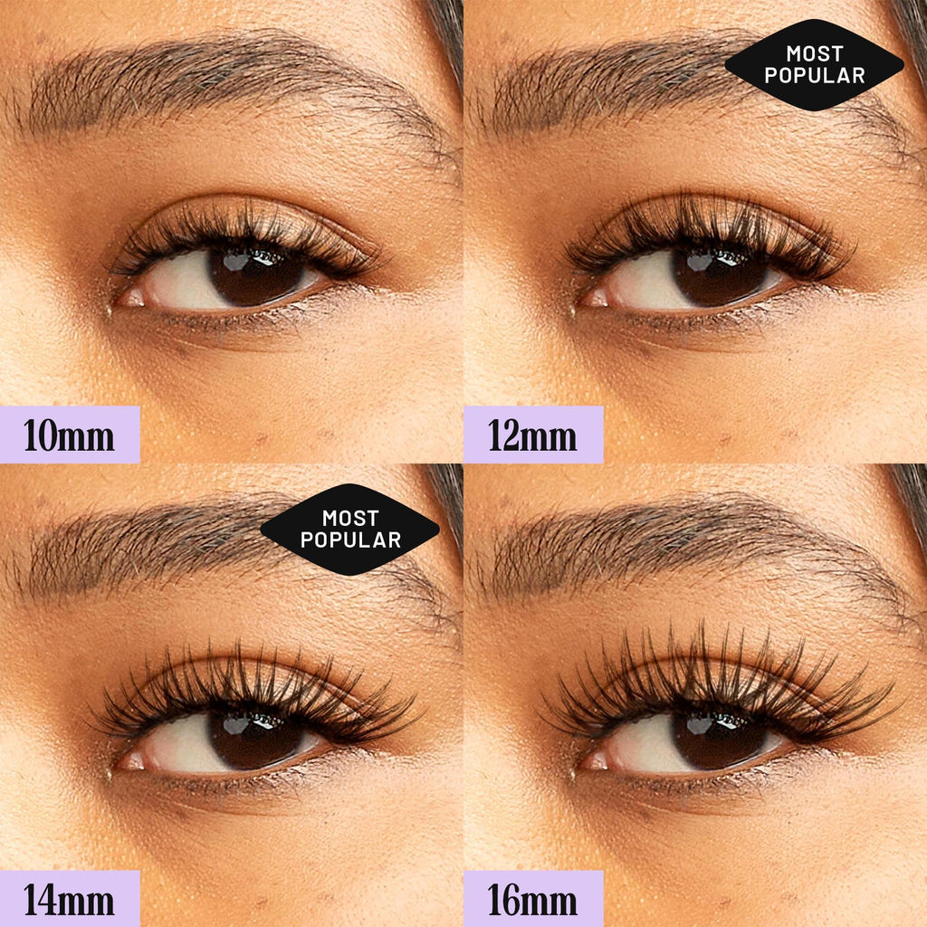 Lilac St - Feather Natural Faux Eyelash Clusters (10mm, 3 Pack) - Cat Eye Look - DIY Lash Extension Wisps - Lightweight & Lifelike - Lasts 10 Days - Cruelty Free, Vegan, Women Founded - 30 Lashes