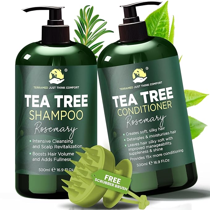 Rosemary Shampoo and Conditioner Set with Tea Tree for Hair Growth & Scalp
