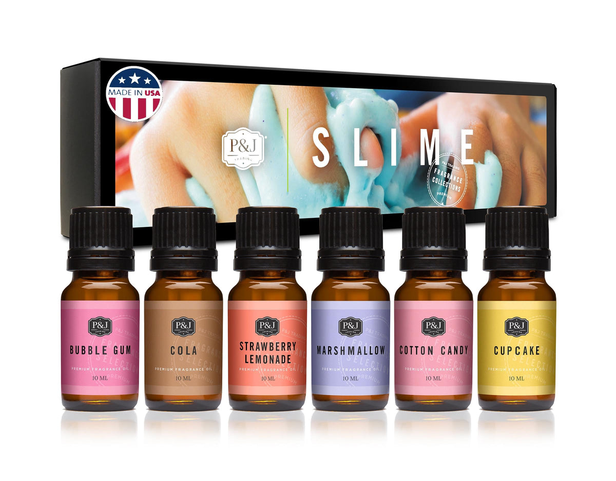 P&J Fragrance Oil Favorites Set | Fresh Cotton, Amber, Leather, Strawberry Shortcake, Lilac, Vanilla for Candle Making, Soap Making Supplies, Diffuser Oils Scents