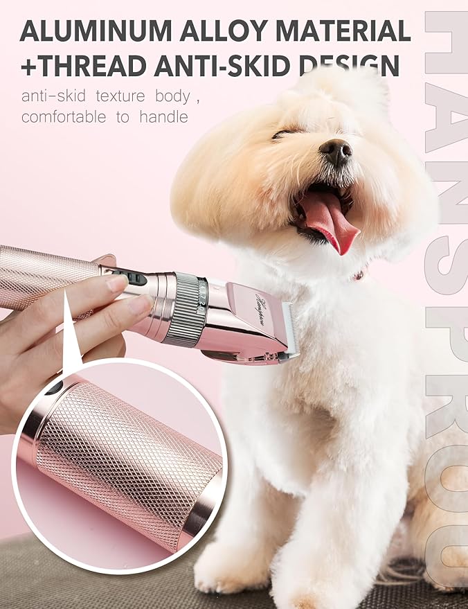 Hansprou Dog Clippers for Grooming,Upgraded 36V Heavy Duty Dog Clippers,Professional Pet Hair Trimmer for Thick Coat,Corded Pet Clipper with Guard Combs Brush