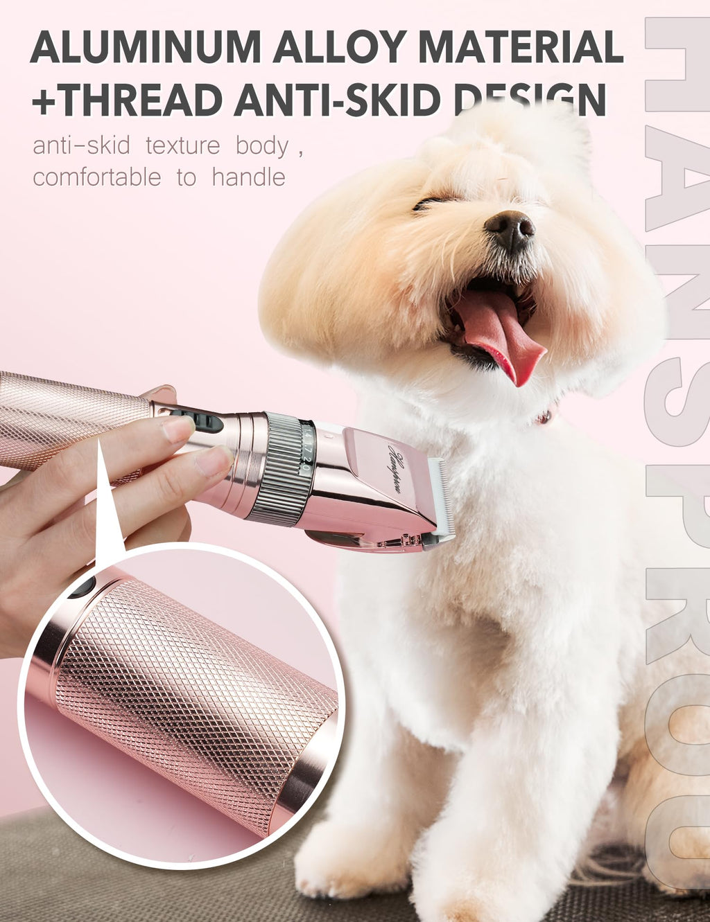 Hansprou Dog Clippers for Grooming,Upgraded 36V Heavy Duty Dog Clippers,Professional Pet Hair Trimmer for Thick Coat,Corded Pet Clipper with Guard Combs Brush