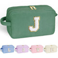 YOOLIFE Personalized Gifts - Travel Makeup Bag Cute Makeup Bag Make Up Bag Monogram Makeup Bag Travel Toiletry Bag Best Friend Birthday Gifts Bridesmaid Wedding Gifts for Women Her Girls Letter J