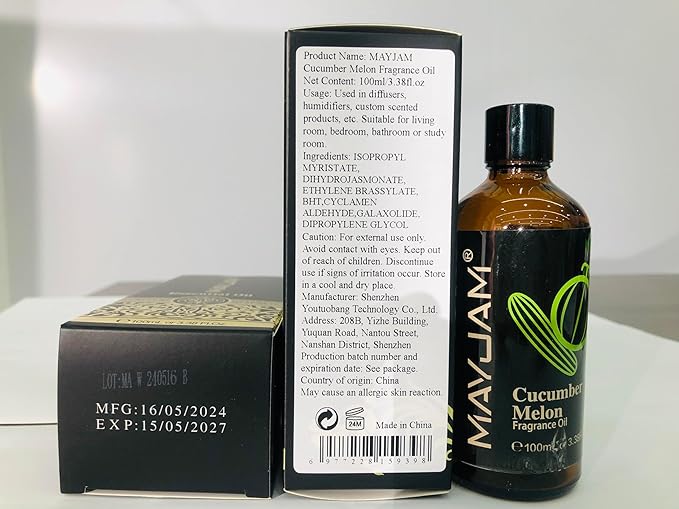 MAYJAM Cucumber Melon Fragrance Oil for Diffusers, 100ML/3.38FL.OZ