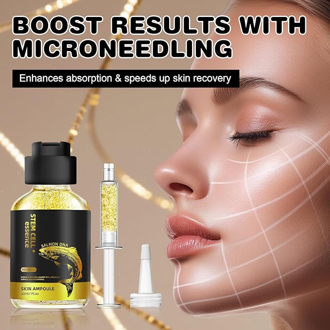 Salmon DNA Serum – 2PCS Salmon DNA Microneedling Serums for Face, Anti-Aging Hydration Booster, Skin Repair, Brightening & Firming Serum for Use with Microneedling, Derma Roller & Pen