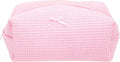 PAZIMIIK Cozy Makeup Bag for Women,Zipper Cosmetic Pouch,Waffle Candy Pink
