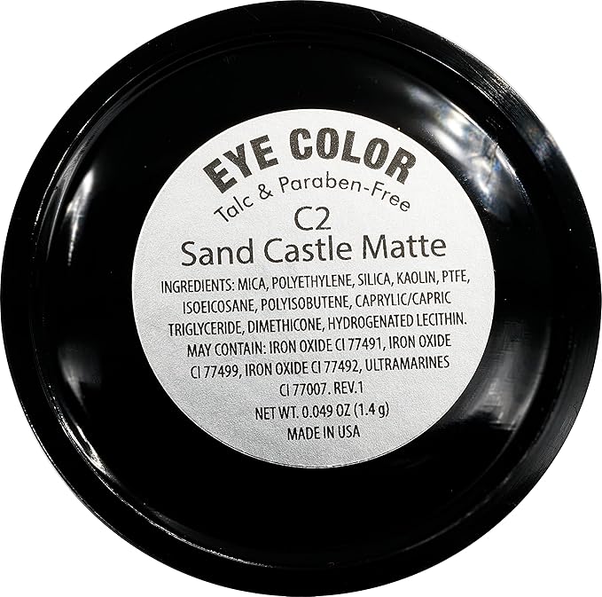 Pure Ziva Sand Castle Matte Beige Brown Taupe Pressed Powder Single Vegan Eyeshadow; Talc, Paraben & Cruelty Free