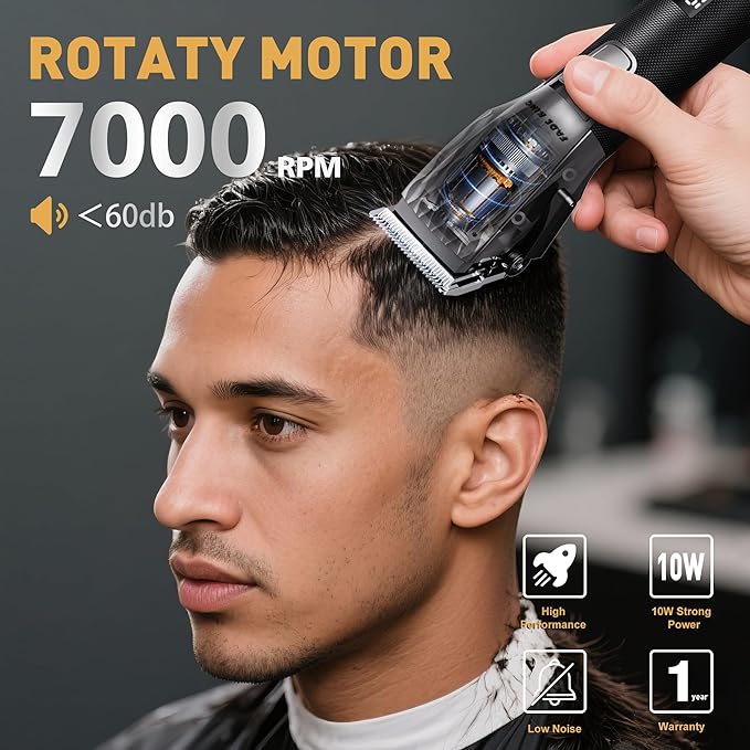 FADEKING® Professional Hair Clippers for Men, Cordless Beard Trimmer Kit for Hair Cutting & Grooming, Zero-Gap Barber Clippers Set, Ideal Mens Grooming Gift for Father’s Day/Birthday
