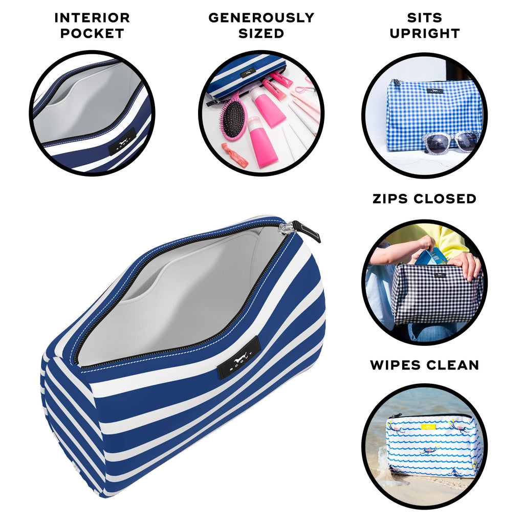 SCOUT Packin' Heat Cosmetic Bag - Toiletry Travel Bag - Nantucket Navy