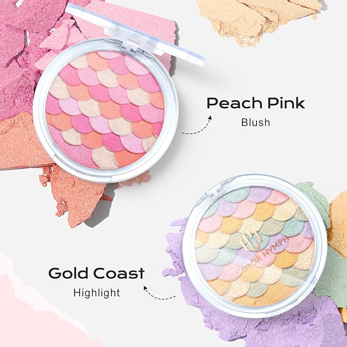 Color Nymph Blush and Highlighter Palette, Makeup Gift Set for Teens