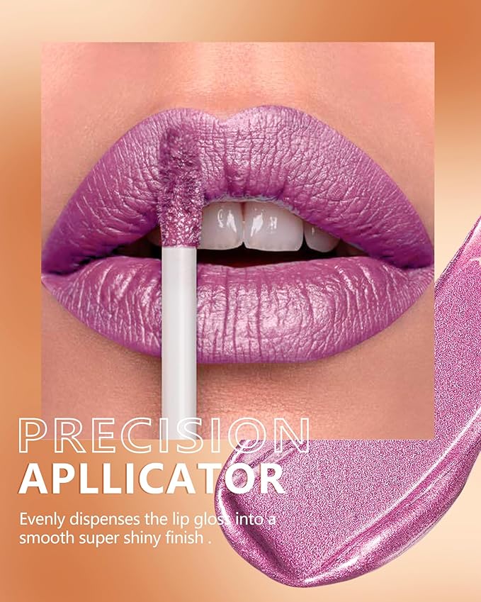 MAKI YIKA Pink Lipstick for Women Metallic Liquid Lipsticks Long Lasting