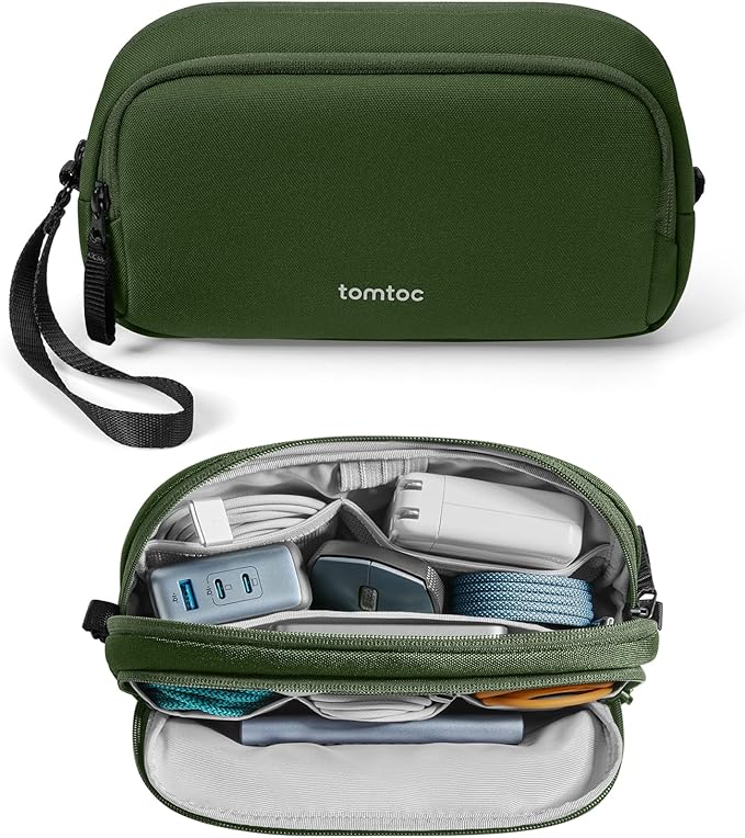 tomtoc Electronic Organizer Travel Case, Dual Compartment Tech Organization