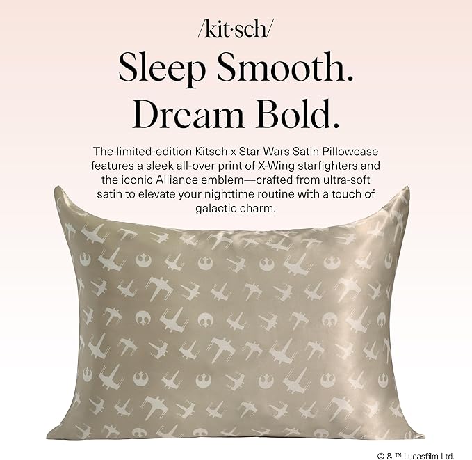 Kitsch x Star Wars Rebel Alliance Satin Pillowcase, Size 19x26