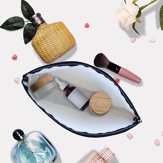 iapodiad Makeup Bag Abstact Tropical Flowers Cosmetic Bag Mini Portable Travel Toiletry Bag Organizer Makeup Brushes Aesthetic Accessories Waterproof Storage Bag for Women