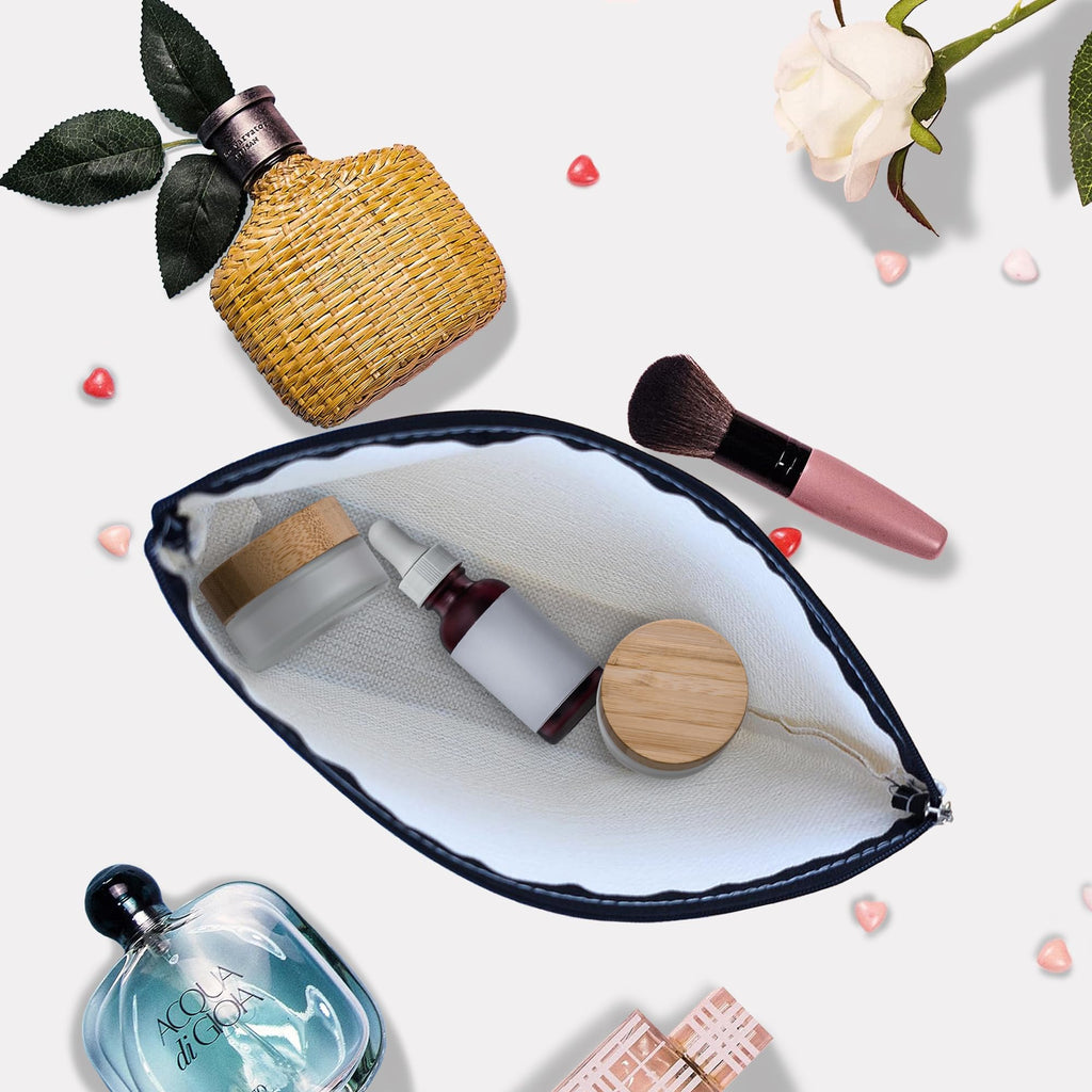 iapodiad Makeup Bag Abstact Tropical Flowers Cosmetic Bag Mini Portable Travel Toiletry Bag Organizer Makeup Brushes Aesthetic Accessories Waterproof Storage Bag for Women