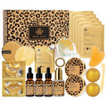 23 Pcs Mother's Day Gift for Mom, Leopard Skin Care Set for Women, Bath and Body Gifts Basket Set, Spa Gift Baskets, Day Cream, Bath Bombs, Serum, Birthday, Christmas, Valentines, Anniversary, Wife