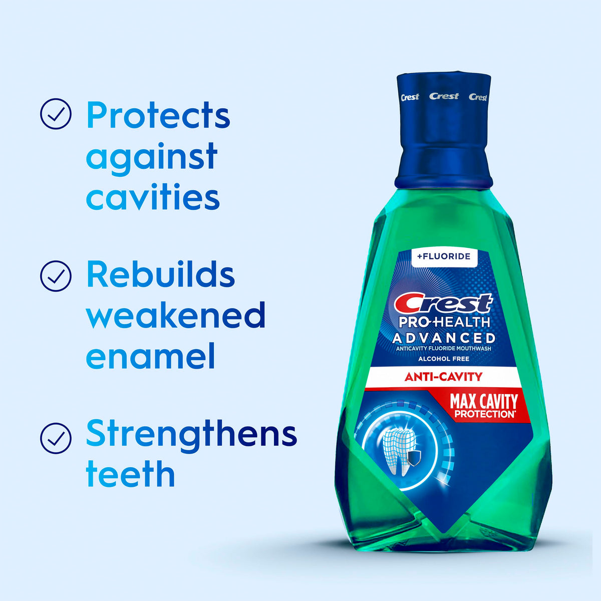 Pro-Health Advanced Maximum Cavity Protection Mouthwash - Alcohol-Free -Mild Mint - 2x1L