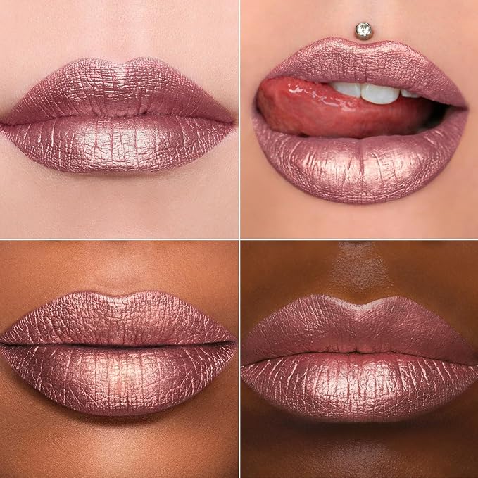 MAKI YIKA 3Pc Metallic Lipstick Long Lasting Hot Pink Red Brown Lipsticks