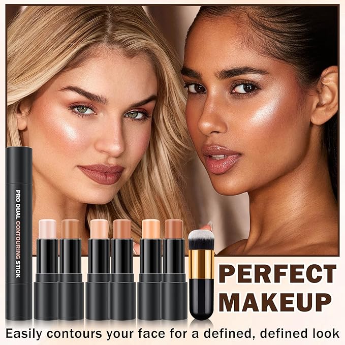 CAHIUYOA 6 Color Cream Contour Highlighter Makeup Kit (Set B)